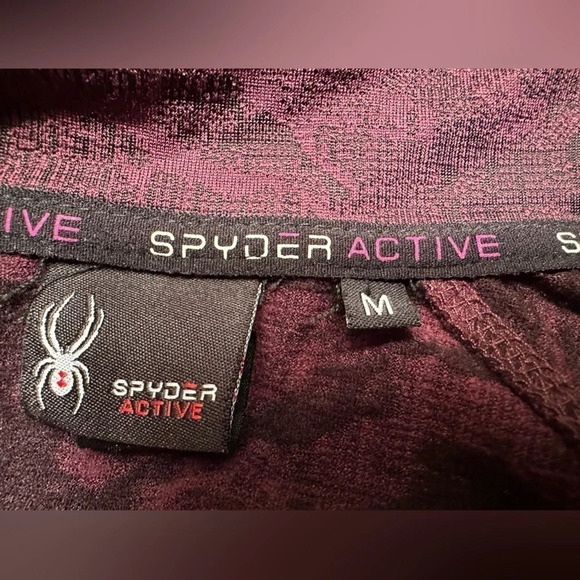 Spyder Pullover Women's medium Camo Print 1/4 Zip Plum Black - Picture 7 of 7